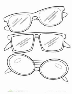 Sunglasses Coloring Page | Templates animals etc | Summer ...