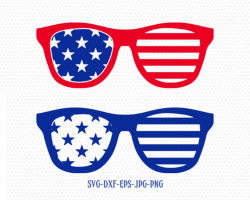 Usa america sunglasses svg, Fourth of July SVG, 4th of July sunglasses Svg,  Patriotic SVG, Cricut, Silhouette Cut File, svg dxf
