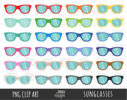 SUNGLASSES clipart, summer clipart, commercial use, color sunglasses  clipart, tropical, sun, cute sunglasses, accessories, fashion