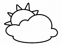 Sun And Clouds Clipart Black And White , - Sunny Clipart ...