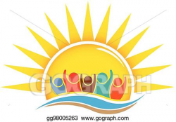 EPS Illustration - People in the sunny summer logo design ...