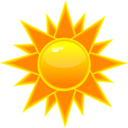 Cartoon Sun in Bright Orange and Yellow | Weather Clipart