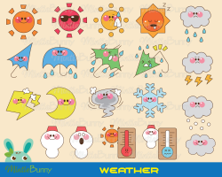 Weather Clipart - Sunny Clipart - Rainny Clipart - Snow Clipart - Instant  Download - Printable Planner Sticker - Planner Stickers - Temple