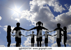 Stock Illustration - Children circle on real sunny sky ...