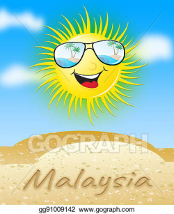 Stock Illustration - Malaysia sun smiling meaning sunny 3d ...
