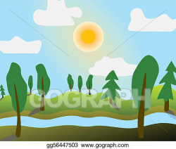 EPS Vector - Sunny landscape . Stock Clipart Illustration ...