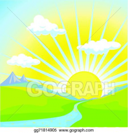 Vector Clipart - Sunny landscape background. Vector ...