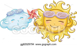 EPS Illustration - Sunny and windy. Vector Clipart ...