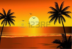 Beach sunset clipart 2 » Clipart Station