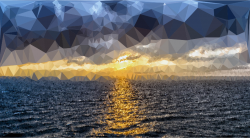 Clipart - Low Poly Ocean Sunset