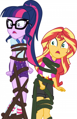 Twi and Sunset stuck 1 by pink1ejack on DeviantArt