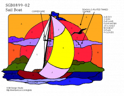 Sailboat in Sunset Stained Glass Pattern | Stained Glass Pattern Club
