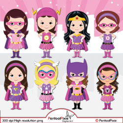 Superhero girls clipart Pink Supergirl Girl power | Cute ...