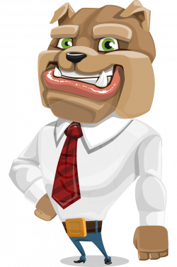 Business confident dog cartoon. Vector character illustration ...