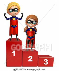 Stock Illustration - Superboy and supergirl with 123 level ...