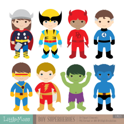 Boys Superhero Costumes Clipart 2 Boy Superheroes