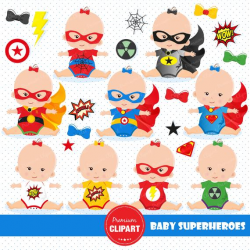 Superhero baby girl clipart, superheroes tees, superhero babysuit, baby  girl superhero, baby clothes clipart - CA219