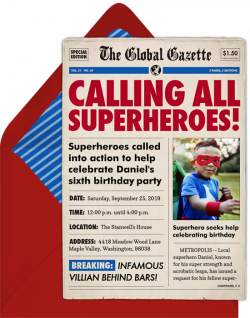 Calling All Superheroes Invitations | Greenvelope.com