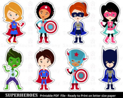 Superhero Clip art, Clipart , Printable Cut-Outs, Superhero Clipart, Super  Hero Clipart, Hero Clipart- Instant download printable pdf