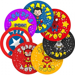 Superhero Comic Reward Sticker Labels, 70 Stickers @ 1