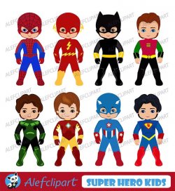Superboy Digital Clipart, Superhero Clipart, Super Boy Clipart, Superhero  Kids Costumes Clip Art.