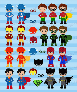 Superboy ,Superhero Boys, Digital Clipart / Super Hero Boy ...