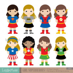 Girls Superhero Costumes Clipart 1, Girl Superheroes, Superheroes Clipart,  Women Superheroes