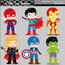 Superhero clipart - Superheroes kid