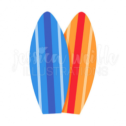 Blue and Orange Surfboards Cute Digital Clipart, Surfboards Clip art ...