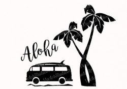 Aloha SVG Hawaii Tropical Clipart Silhouette Designs Svg VW ...