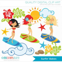 CLIPART BULK PACK - Aloha / Ocean / Beach / Surfing Clipart