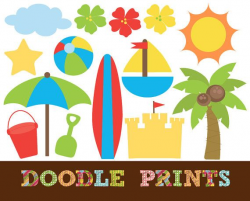 Digital Clip Art Printable, Beach Clipart, Surf Clipart ...