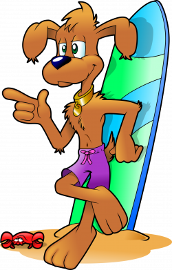 Clipart - Surfer dog