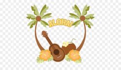 Hawaiian Ukulele Illustration - Coconut Beach surf guitar