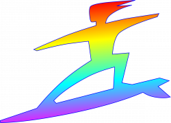 Clipart - surfer with rainbow gradient