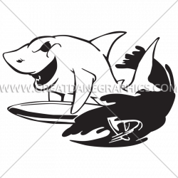 Shark Surfing | Production Ready Artwork for T-Shirt Printing