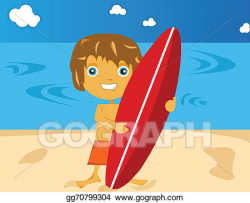 Stock Illustration - Surfer boy. Clipart Drawing gg70799304 ...