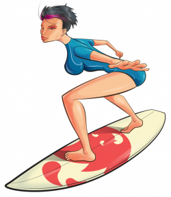 Cartoon Surfer Girl Group (56+)