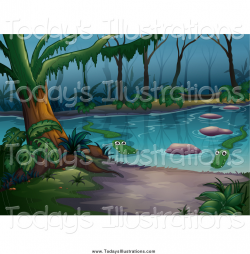 Clipart of a Swamp with Alligators by Graphics RF - #8596