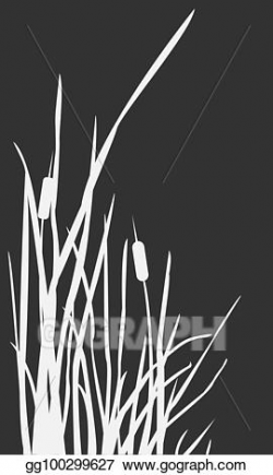 EPS Vector - Bush of swamp reed on a lake. Stock Clipart ...
