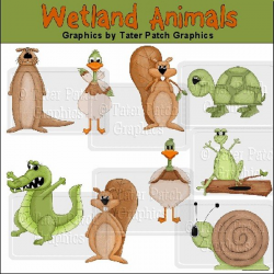 Wetland Animals Clipart Graphics