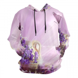 3D Hoodie Purple Flower Clipart Butterfly Pullover Hooded ...