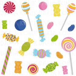 Candy Clip Art Set-Sweets clipart jelly beans gummy bears