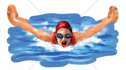 Female Swimmer | Production Ready Artwork for T-Shirt Printing