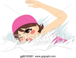 Clip Art Vector - Woman swimming competition. Stock EPS ...
