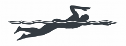 Athlete Silhouette - Front Crawl Swimmer Silhouette, HD Png ...