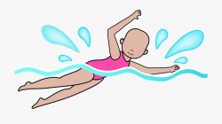 Clipart Girl Swimming - Freestyle Swimming , Transparent ...
