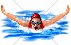 Female Swimmer | Production Ready Artwork for T-Shirt Printing