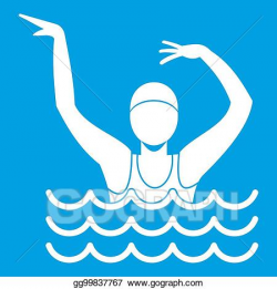 Clipart - Swimmer in a swimming pool icon white. Stock ...
