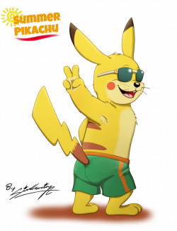 Summer Pikachu! (PNG) by SAGADreams on DeviantArt